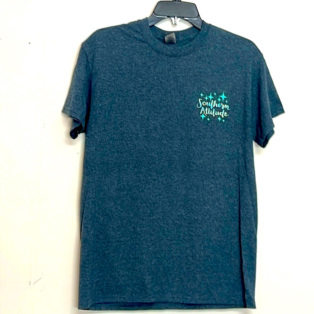 🌞 Gildan black short sleeve crew neck 2sided graphic Southern Attitude tee men M